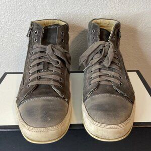 John Varvatos USA Star Grey High Top Leather Boots Shoes Sneakers Men's 11 M